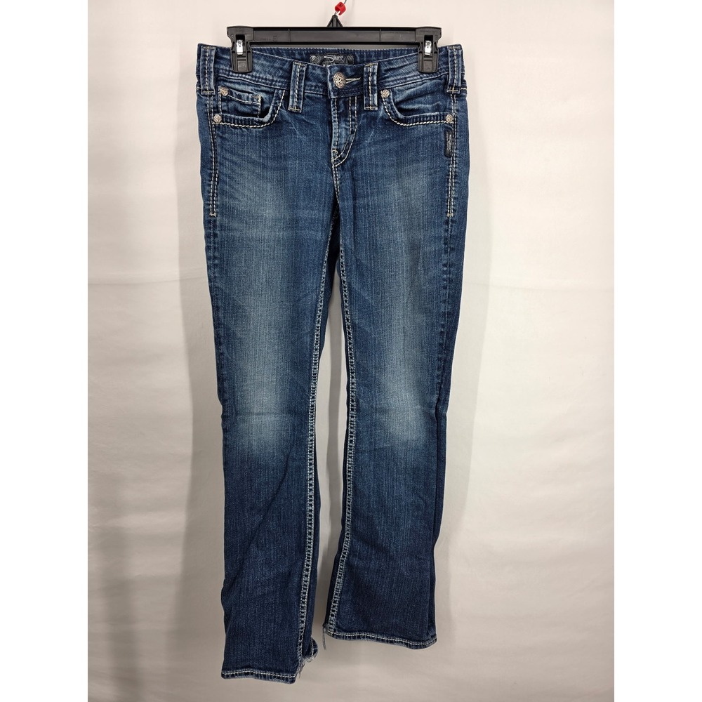 Silver Jeans Co Aiko Bootcut W27 L31 Medium Wash Contrast Stitch Denim Pants